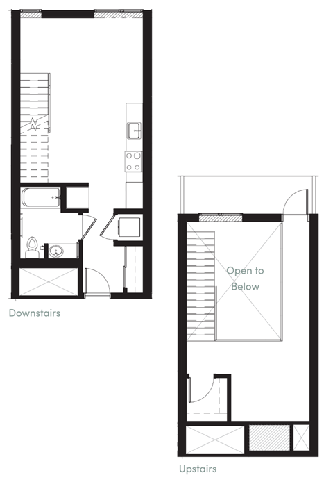 a floor plan and a blueprint of a small house
